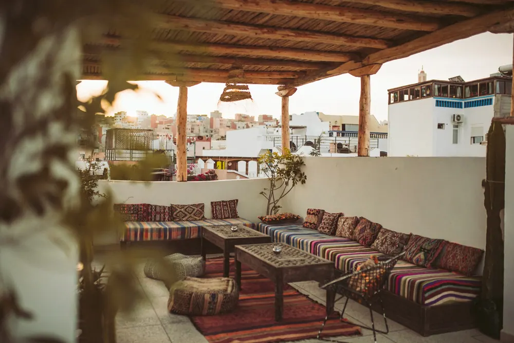 Dachterrasse mit Meerblick, Surf Camp Taghazout